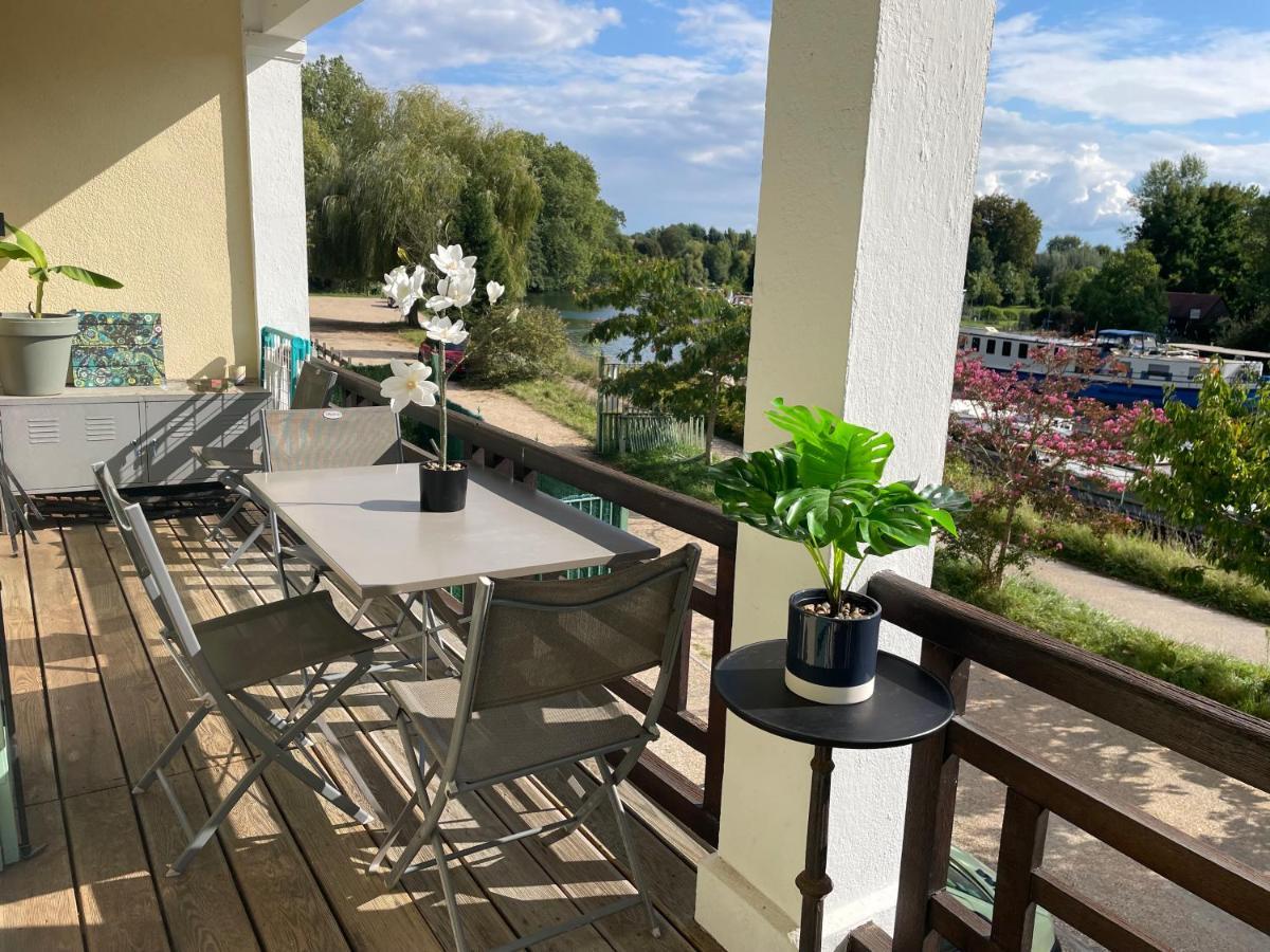 T3-Balcon Plein Sud-Acces Direct Au Bord Du Loing Lägenhet Moret-sur-Loing Exteriör bild